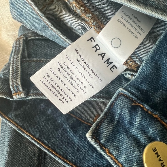 NWOT Frame Le High Straight Python-Print Leather Patchwork Jeans - Picture 11 of 12